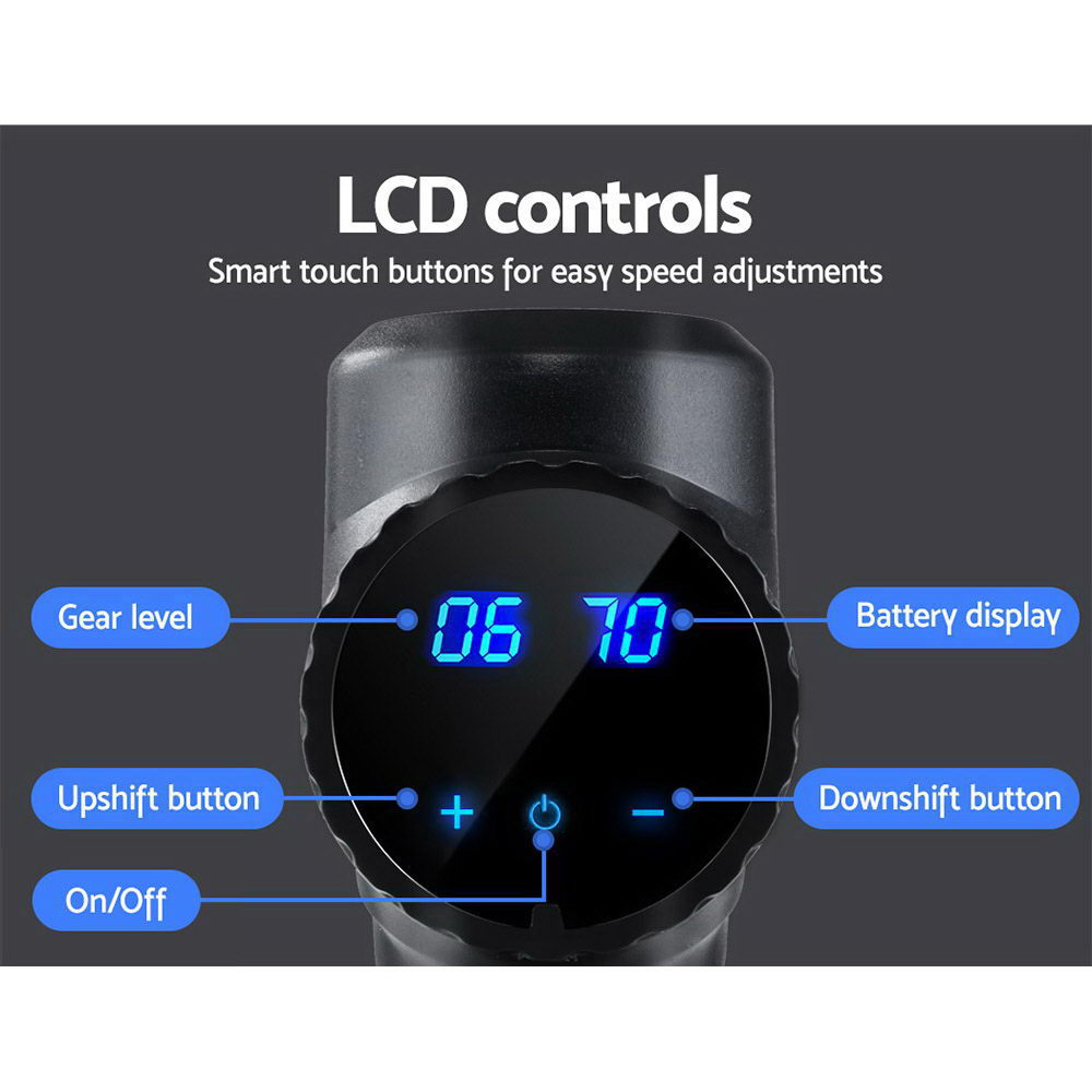 NNEDSZ Massage Gun Electric Massager Vibration 6 Heads Muscle Therapy Percussion Tissue