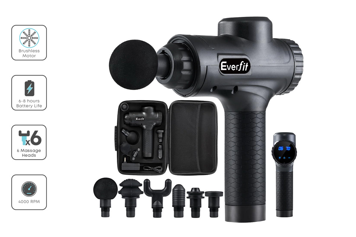 NNEDSZ Massage Gun Electric Massager Vibration 6 Heads Muscle Therapy Percussion Tissue