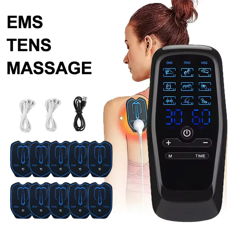 NNEOBA Physiotherapy TENS & EMS Muscle Stimulator Digital Acupuncture Therapy Black