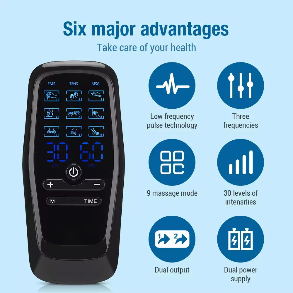NNEOBA Physiotherapy TENS & EMS Muscle Stimulator Digital Acupuncture Therapy Black