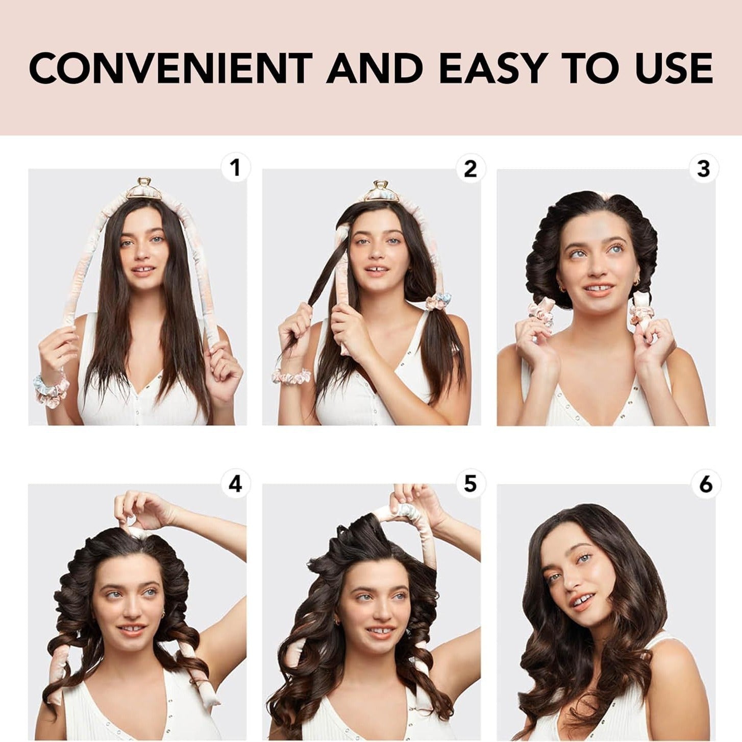 NNEDSZ 2 Pcs Blue And Pink Smudge Satin Heatless Hair Curling Rod Set for Sleep-In Styling | No Heat Damage | Tie-Dye Design